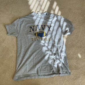 Navy football gray tshirt EUC